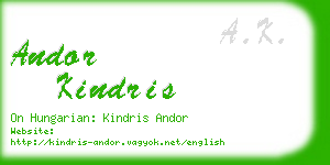 andor kindris business card